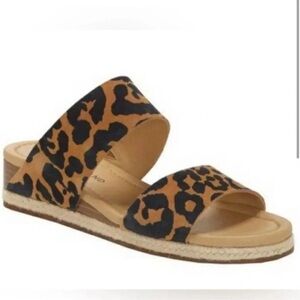 Lucky Brand Women’s Wyntor Espadrille WedgeSandals Leopard Print Size 8